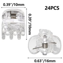 BokWin 24 Pcs Mini Claw Hair Clips,10mm/0.39 Inch Plastic Hair Claw Clear