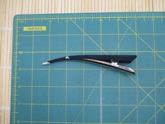 Black Simple Silk Kimono Long Hair Clip 130mm (5 1/8 inch) For Gray, Thick Hair