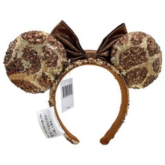 Disney` Parks Animal Kingdom Headband Minnie Mickey Ears Giraffe Print Spangle