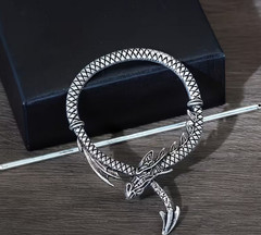 Dragon silver hair stick