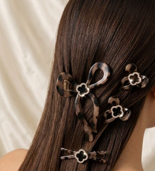 4PCS Women Hair Claw Clips Barrettes Hair Accessories Set Rhinestone Flower Brow