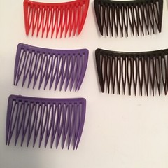 Vintage Retro 7 GOODY Plastic Hair Side Combs 1 Unbranded Clear 2.5 X 1.5 Inches