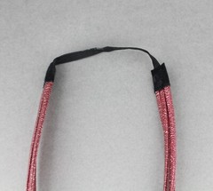 Drk Red thin skinny triple 3-strand faux leather headband hair band narrow bands