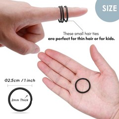 120 Pcs Small Hair Ties for Thin Hair & Kids – 1 Inch, 2mm No-Damage Black