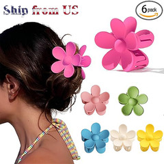 6pc Hair Clips Claw Clamp Women Flower Shaped Sweet Barrettes Hair Accessorie