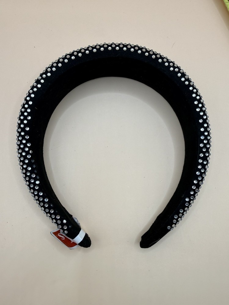 Claires Headband Black White Rhinestone Gems Hair Accessory Costume Cosplay