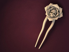 Mourning RoseHair Stick – Handmade 3D Printed Hair Fork | Witchcore Fantasy Hair