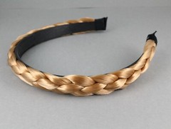 Reddish Blonde braid faux hair headband braided plaits 3/4″ wide band accessory