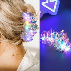 Fashey Light Up Hair Claw Clips LED Laser 1 Count (Pack of 1), gold