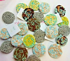 23-HAND MADE IN HAITI 13 CORD PINWHEEL DECORATED HAIR CLAMP NEW