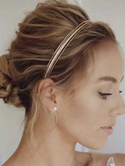 Gold Tone Minimalist Headband Elegant Simple Hair Accessory Daily Wear