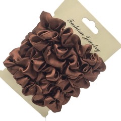 6 Pc Hair Scrunchies Satin Small Cute Elastic Ponytail Holder Black Women Hair
