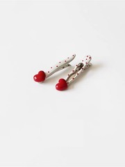 2PCS Cute Vintage Snap Hair Clips Set for Girls, Heart/Polka Dot/Dog Pat