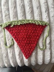 Crochet Floral Bandana Set with Triangle Headband and Strawberry Hair Scarf