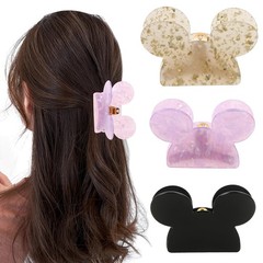 Mouse Head Hair Claw Clips, BENOSPACE 3Pcs Acrylic Lady Bear Clips for…