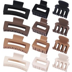 SMKSL 12 Pcs Hair Clips for Women 3 Styles Small 1 Count (Pack of 12), Brown