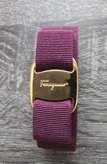 NWOT Salvatore Ferragamo Burgundy Vara Ribbon Barrette With Gift 🎁