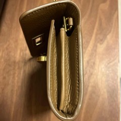 Max Mara Chain Wallet Beige Leather with Gold Chain