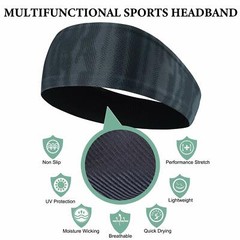 Men Women Headband Sweatband Hairband Moisture Wicking Workout Sports Headbands
