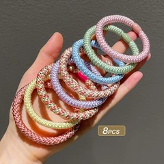 8/16 Pcs Women Fabric Braided Headbands High Elastic Thick Ponytail Hair Ties