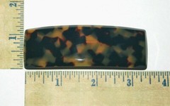 Women Barrette Long Rectangle Tortoiseshell Black Spot Hair Clip Made in France
