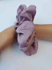 Maya Antonia Luxury Large Oversized Denim-Blue Organza Giant Hair Scrunchie