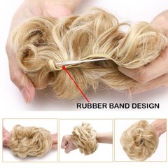 Messy Curly Fake Hair Bun Piece Extensions Hairpiece Hair Clip In Scrunchie US