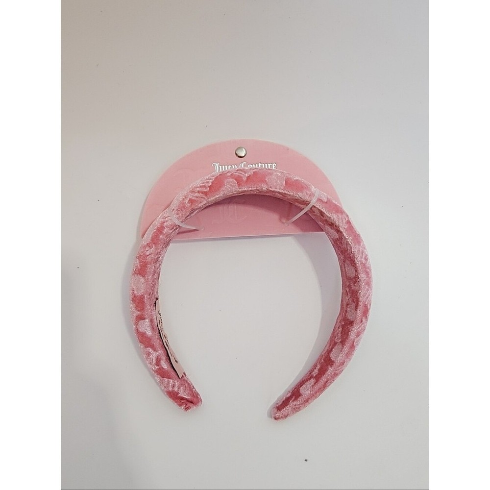 Juicy Couture Pink Velvet Logo Heart Headband