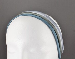 pack of 4 thin skinny satin headband hair band 3/8 wide Light grey medium gray