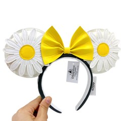 New Disney- Yellow White Daisy Flower Headband Sunflower Minnie Mouse Ears Park