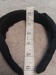 Black Padded Knotted Fabric Headband for Women, Solid Classic Casual