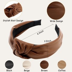4PCS PU Leather Knotted Headbands for Women Fashion Hair Accessories