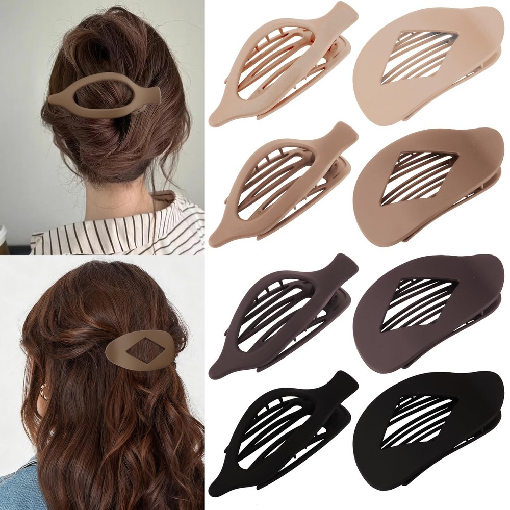 Atoden Flat Hair Clips Large Claw for Thick Medium Thin Neutral Color