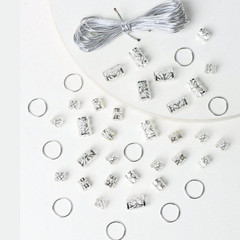43PCS Hollow Hair Ring For Women Girls Dreadlock Hair Braid Rings Cuffs Decor