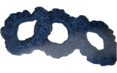 Set of 3 Hand Made Crochet Twinkle Blue Hair Tie, Simple Elegant.