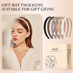 6 Pack Trendy Headbands for Thicker Hair, Non Slip 0.6 inch Thin Knitted Hair…