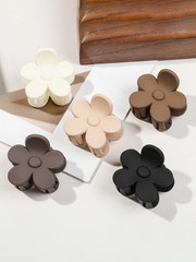 5 Pcs Small Flower Hair Claw Clips for Women Girls,Matte Rectange Jaw Clips,Semi