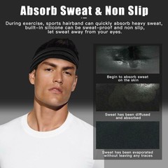 Workout Headbands for Women Men Non Slip Running Sweatbands Elastic Hair Bands