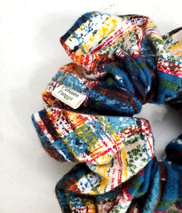 Handmade Women’s Scrunchies size XL Multicolor Allover Print Snuggle Flannel New