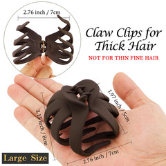 Hair Clips, 5Pcs Octopus Matte Hair Claws for Women, Large 3.15″ Hair Clips for