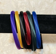 Purple Yellow Black Green Blue Red Satin Headband Fashion Hair Accessory Set 6