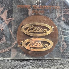Vintage Goldtone Oval Shaped Womens Name “Ellen” Hair Clips Barretts