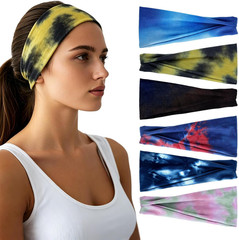 Headbands for Women – 6 Pack Wide Elastic Hair Bands | Stretchy Sweatbands Hair