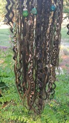 full 45 Handmade Dreadlocks Extensions Soft Curly Ends Dreads Braids with beads