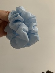 2 Blue Chiffon Handmade Scrunchies