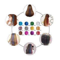 19.7 Inch Clip in Hair Fairy Tinsel Kit Clips Clip on Glitter Hair Tinsel Extens