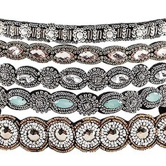 5pcs Hairbands for Women, 5 Rhinestone Beaded Headbands, Head Bands for Women…