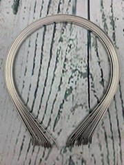 12 Pieces Smooth Metal Headbands Frames in Silver Tone for DIY Tiara Base Blank