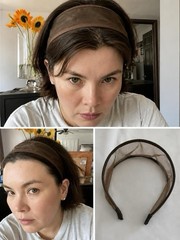Brown Sheer Mesh Headband Wide Hair Band Women Fashion Hair Accessory