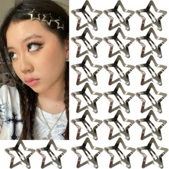 20 PCS 1.22″ Star Hair Accessories – Non-Slip Metal Snap Clips and Barrettes for